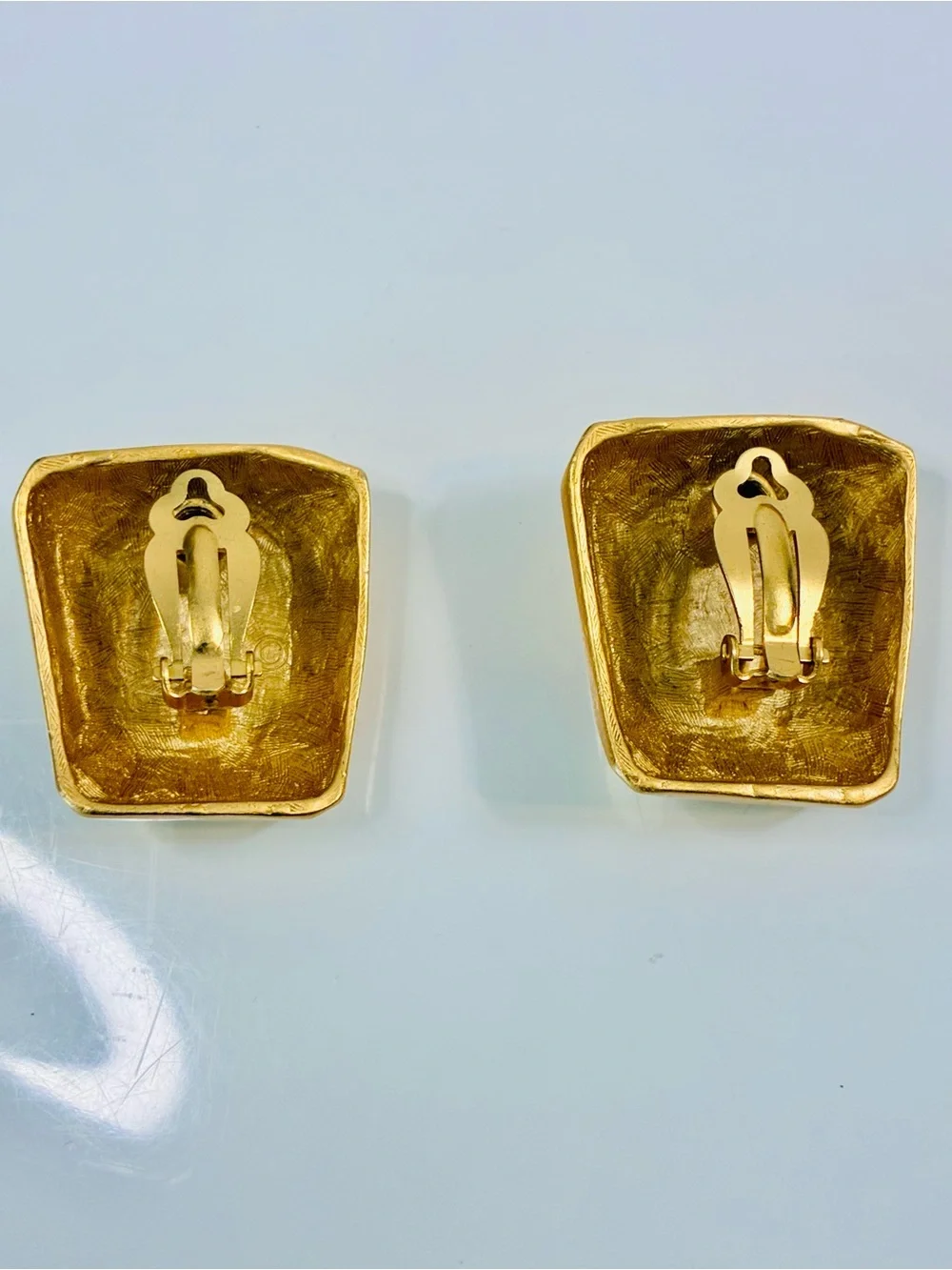 Classiques Entier Bold Gold Geometric Faceted Statement Clip Earrings